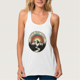 Let’s Get Lost Retro Mountain Adventure Outdoor Tanktop