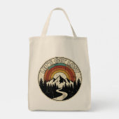 Let’s Get Lost Retro Mountain Adventure Outdoor Tote Bag (Achterkant)