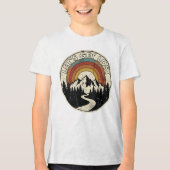 Let’s Get Lost Retro Mountain Adventure Outdoor Tri-Blend Shirt (Voorkant)