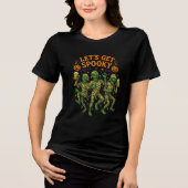 Let’s Get Spooky Dancing Mummies Art Tri-Blend Shirt (Voorkant)