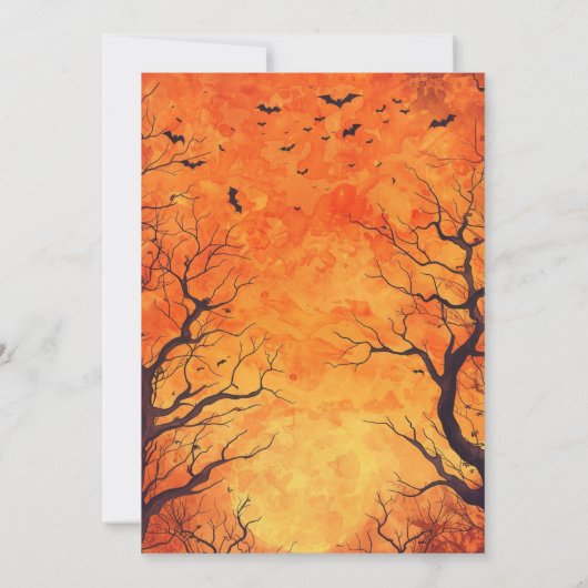 Let’s Get Spooky – Orange Halloween Invite Save The Date (Achterkant)