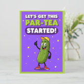 Let’s Get This Par-Tea funny pickle pun gift Bedankkaart (Staand voorkant)