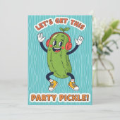 Let’s Get This Party Pickle funny veggie lover Bedankkaart (Staand voorkant)