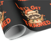 Let’s Get Trashed Christmas Raccoon Feral Xmas Cadeaupapier (Rol Hoek)