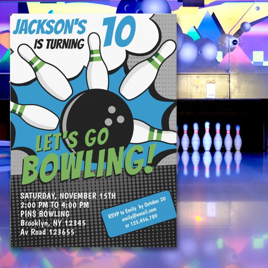 Let’s Go Bowling!  Fun Bowling-Style Birthday Kids Kaart