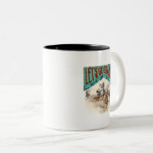 Let’s Go Brandin Western Tweekleurige Koffiemok (Voorkant rechts)