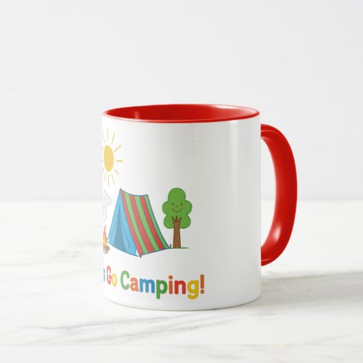 Let’s Go Camping Kids Crayon Tent Art Mok (Voorkant rechts)