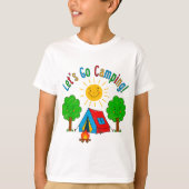 Let’s Go Camping Kids Drawing Design T-shirt (Voorkant)