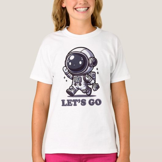 Let’s Go – Cute Astronaut Adventure Tee T-shirt (Voorkant)