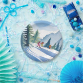 Let’s Go Skiing | Winter Watercolor Papieren Bordje (Feest)