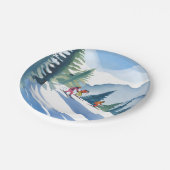 Let’s Go Skiing | Winter Watercolor Papieren Bordje (Gekanteld)