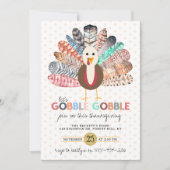 "Let s Gobble Gobble" Modern Boho Thanksgiving Kaart (Voorkant)