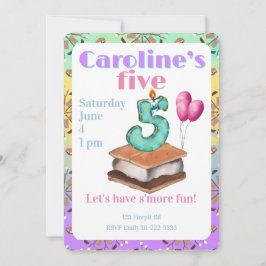 Let’s have s’more fun 5th Birthday Invitation Kaart