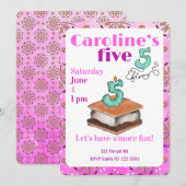 Let’s have s’more fun 5th Birthday Invitation Kaart (Voorkant / Achterkant)