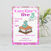 Let’s have s’more fun 5th Birthday Invitation Kaart (Staand voorkant)