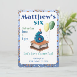 Let’s have s’more fun 6th Birthday Invitation Kaart