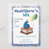 Let’s have s’more fun 6th Birthday Invitation Kaart (Voorkant)