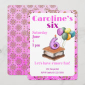 Let’s have s’more fun 6th Birthday Invitation Kaart (Voorkant / Achterkant)