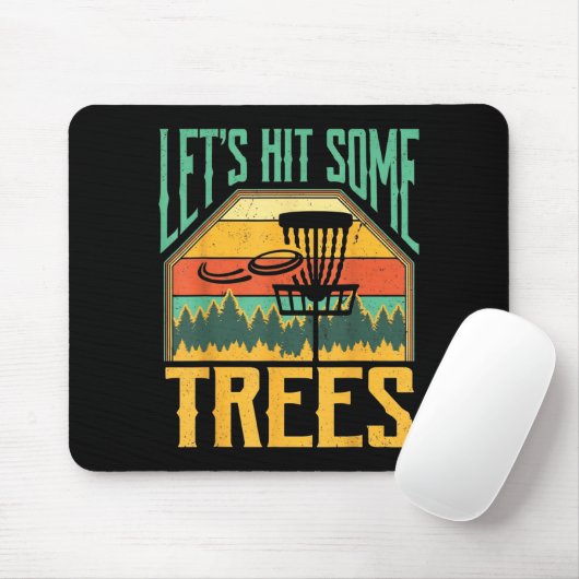 Let’s Hit Some Trees Funny Disc Golf Player Muismat (Met muis)