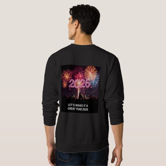 Let’s Make It a Great Year 2026 Fireworks  Trui (Achterkant volledig)