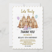 Let’s Party Groundhog 5th Birthday – Fun Kids Bedankkaart (Voorkant)