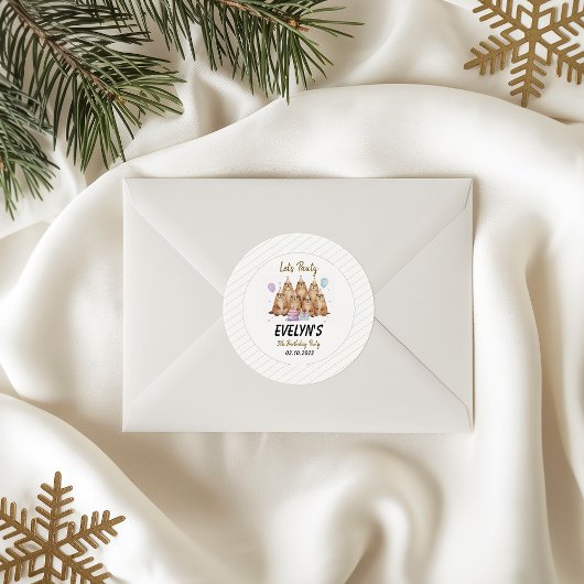 Let’s Party Groundhog 5th Birthday – Fun Kids Ronde Sticker