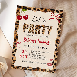 Let’s Party Leopard Cheetah Birthday Invitation Kaart