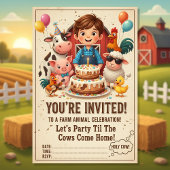 Let’s Party Til the Cows Come Home | Editable Farm Kaart