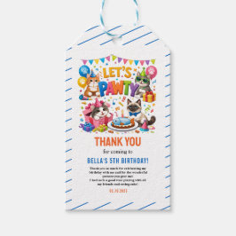 Let’s Pawty Cat 5th Birthday | Cute Kitty Birthday Cadeaulabel