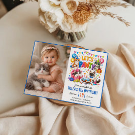 Let’s Pawty Cat 5th Birthday | Cute Kitty Birthday Kaart
