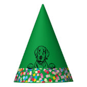"Let s PAWTY" Labrador Confetti Party Petten Feesthoedjes (Voorkant)