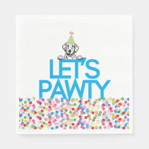 "Let s PAWTY" Labrador Party Luncheon Napkins Servet