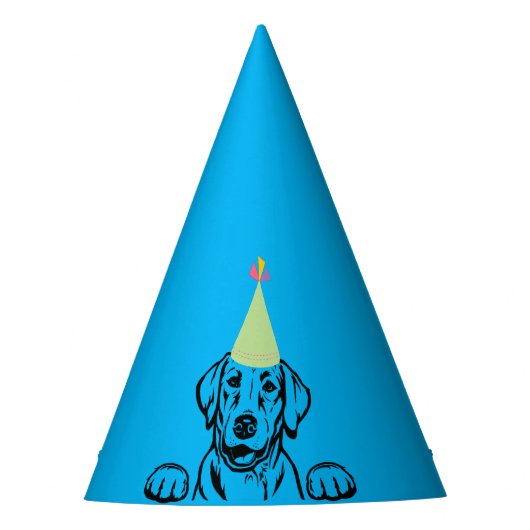 "Let s PAWTY" Labrador Party Petten Feesthoedjes (Voorkant)