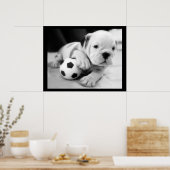 "Let s Play Soccer" English Bulldog Poster (Keuken)