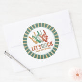 Let s Rock en Roll Rockstar Birthday Ronde Sticker (Envelop)