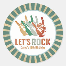 Let s Rock en Roll  Rockstar Birthday Ronde Sticker