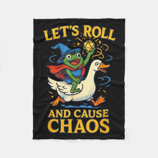 Let’s Roll And Cause Chaos Frog Wizard Goose Rpg A Fleece Deken (Voorkant)