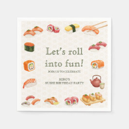 Let’s Roll into Fun! Sushi Birthday Party Invitati Servet