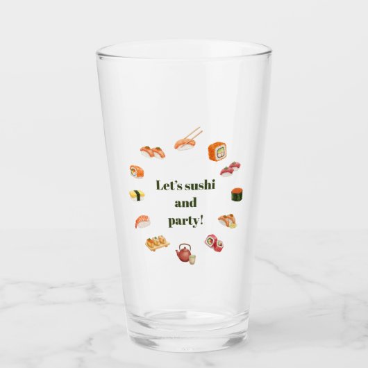 Let’s Roll into Fun! Sushi  Glas (Voorkant)