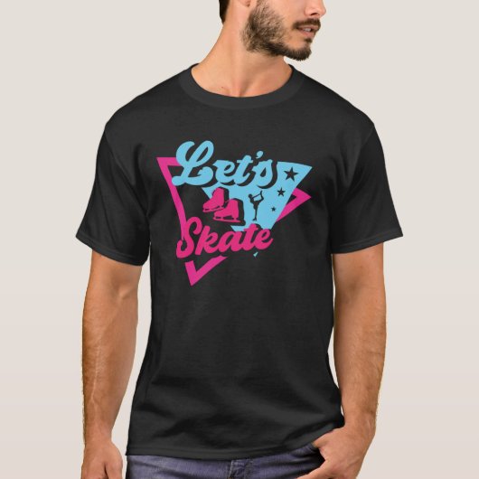 Let s Skate Figure Skating Shoes Silhouette Ice Ri T-shirt (Voorkant)