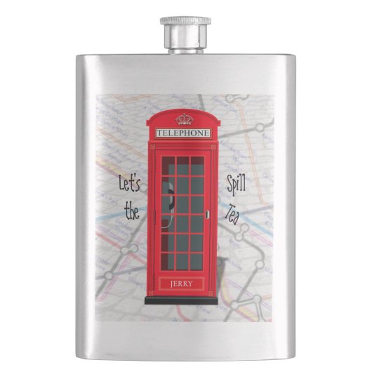 Let’s Spill the Tea – London Tube Map Red Phone Flacon (Voorkant)