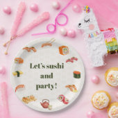 Let’s sushi and party!  papieren bordje (Feest)