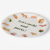 Let’s sushi and party!  papieren bordje (Gekanteld)