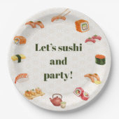 Let’s sushi and party!  papieren bordje (Voorkant)