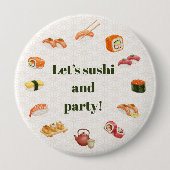 Let’s sushi and party!  ronde button 4,0 cm (Voorkant)