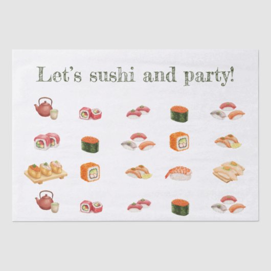 Let’s sushi and party! tissuepapier (Voorkant)