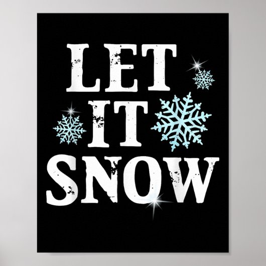 Let Snow Christmas Snowflakes Xmas Matching Family Poster (Voorkant)