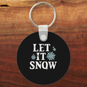 Let Snow Christmas Snowflakes Xmas Matching Family Sleutelhanger (Voorkant)