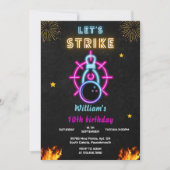 Let Strike cool blue sports Bowling 10e verjaardag Kaart (Voorkant)