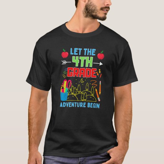 Let The 4th Grade Adventure Begin Fourth Grade Tea T-shirt (Voorkant)